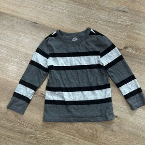 NWOT wonder nation black and gray striped long sleeve shirt. XS